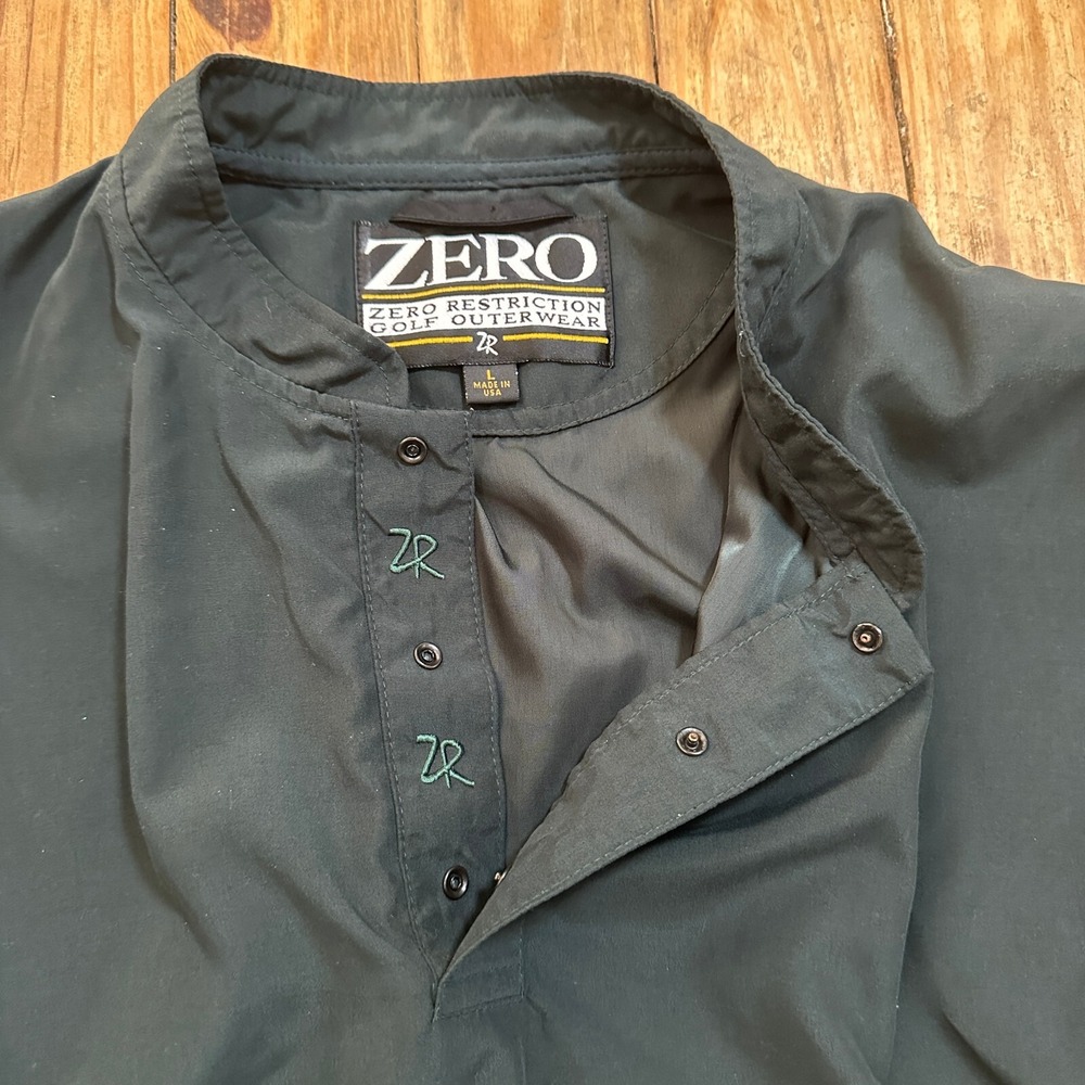 VTG Zero Restriction Vest Mens L Green 1/4 Snap Windbreaker Golf MADE IN USA‎